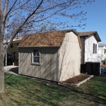 We can easily match the shed shingles to your house